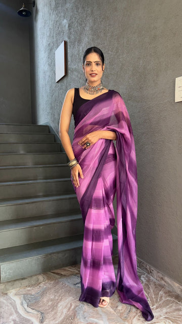 Tie-Die Purple Premium Saree- MINAILA ORGINALS